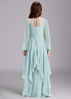Azazie Clara Junior Abito A-Line in Chiffon Blusa Sea Glass image2