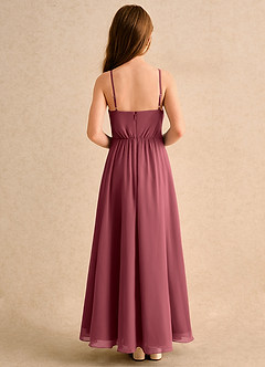 Azazie Twilight Dance Girls Formal Abiti da Ragazza di Fiori Abito A-Line in Chiffon Plissettato Merlot image2
