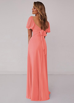 Barbie ♥ Azazie Bridesmaid Dresses Coral A-Line Pleated Chiffon Dress image3