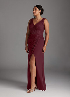 Azazie Winona Mother of the Bride Dresses Cabernet Mermaid Sequins Mesh Dress image9