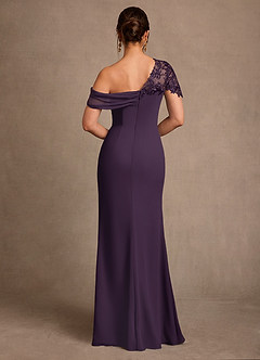 Azazie Sally Mother of the Bride Dresses Plum Sheath Lace Chiffon Dress image3