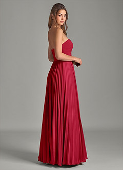 Azazie Chiana Brudtärnklänningar Klä av A-Linje i Chiffong Axelbandslös Scharlakansrött image4