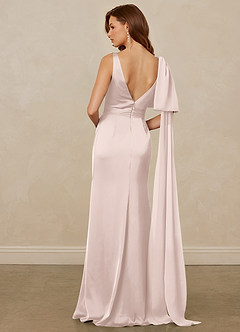 Christian Siriano Bridal for Azazie 1011 Robes de demoiselle d'honneur Robe Sirène en Satin extensible Arc Rose Pâle image2