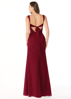 Azazie Audre Brautjungfernkleider Meerjungfrau-Linie Plissee Chiffon Kleid Burgunderrot image2