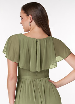 Azazie Jael Abiti da Damigella Abito A-Line in Maglia con Scollo a V Pistacchio image6