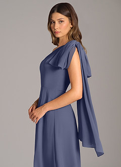Azazie Tella Bridesmaid Dresses Stormy A-Line One Shoulder Chiffon Dress image8