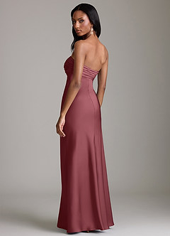 Azazie Saylor Jurken voor bruidsmeisjes Jurk van Stretch Satijn met Zeemeermin Strapless Woestijnroos image5