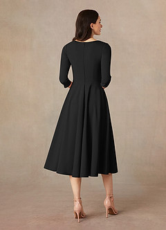 Azazie Nassif Mother of the Bride Dresses Black A-Line Stretch Crepe Dress image4