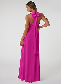 Azazie Fifi Bridesmaid Dresses Fuchsia A-Line Strapless Chiffon Convertible Dress image3