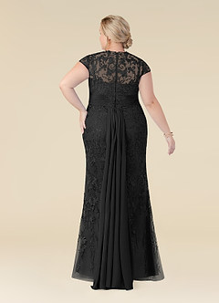 Azazie Jamila Mother of the Bride Dresses Black Mermaid Lace Dress image8