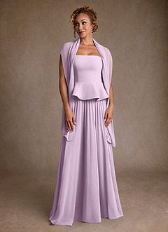 Azazie Josabeth Mother of the Bride Dresses Frosted Lilac A-Line Pleated Chiffon Dress image4