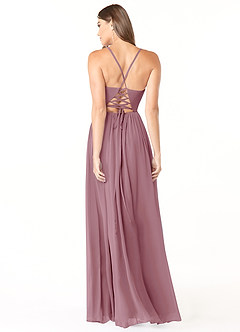 Azazie Aaida Bridesmaid Dresses Vintage Mauve A-Line Corset Chiffon Dress image2
