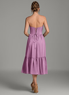 Azazie Delphina Bridesmaid Dresses Wisteria A-Line Corset Stretch Satin Convertible Dress image5