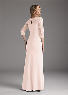 Azazie Margene Final Sale Dusty Blue Sheath Lace Stretch Crepe Dress image5