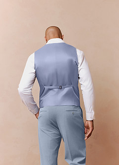 front Savile Light Blue Wool Blend Suit Vest