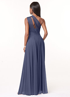 Azazie Charlize Bridesmaid Dresses Stormy A-Line One Shoulder Mesh Dress image2