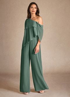 Azazie Halima Mère de la mariée Robes Robe Combinaison/Tailleur Pantalon en Mousseline de soie Fente Latérale Mousse De Mer image2