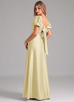 Azazie Fatima 신부 들러리 드레스 A라인 스윗하트 네크라인 스트레치 새틴 바닥 길이 드레스 image2