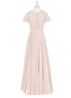 Azazie Kara Modest Bridesmaid Dresses A-Line Pleated Chiffon Floor-Length Dress image7