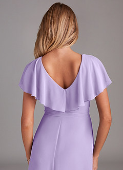 Azazie Lainey Bridesmaid Dresses Lilac A-Line with Pockets Chiffon Dress image2