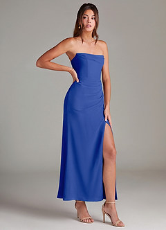 Azazie Leonis Bridesmaid Dresses Royal Blue Mermaid Strapless Chiffon Convertible Dress image8