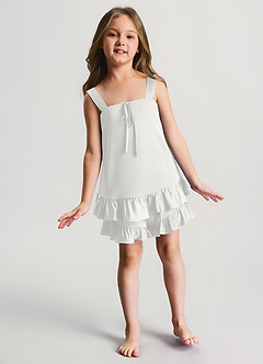 front Ensemble pyjama fille : haut à volants en satin et short