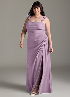Azazie Jesaphine Bridesmaid Dresses Wisteria Sheath Bow Chiffon Dress image12