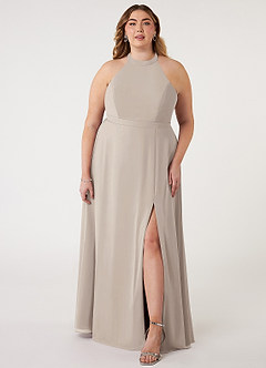 Azazie Clarice Abiti da Damigella Abito A-Line in Chiffon con Scollo Halter Gelo image8