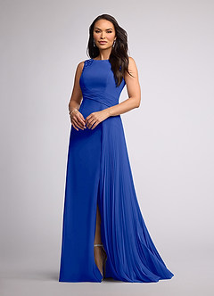 Azazie Galvan Mother of the Bride Dresses Royal Blue A-Line Sequins Chiffon Dress image1