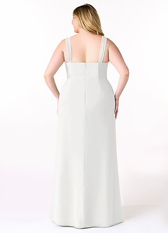 Azazie Denice Bridesmaid Dresses White Sheath Pleated Chiffon Dress image10