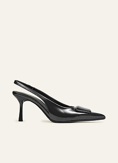 Patent Slingback Stiletto Pumps