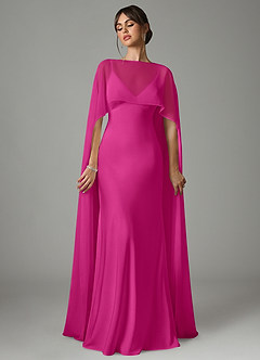 Azazie Stefania Vestidos de damas de honor Vestido de Fucsia de Satén Elástico de Corte en A image1