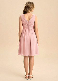 Azazie Skyla Junior Linia A Pofałdowany Szyfon Mini Młodsza druhna Sukienka image2