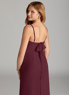 Azazie Mai Junior Vestido de Cabernet de Gasa de Recto con Plisado image6