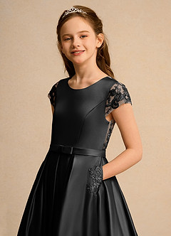 Azazie Bunny Girl Robe Demoiselle D'honneur Fillette Robe Princesse en Dentelle Noir image4