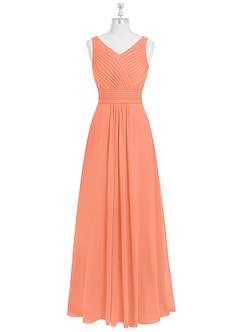 Azazie Pierrette Bridesmaid Dresses Sunset A-Line Pleated Chiffon Dress image7
