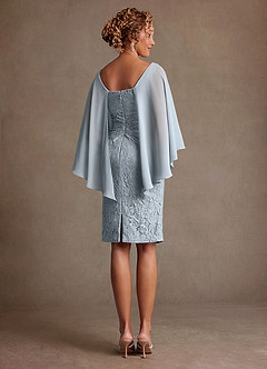 Azazie Meridian vestidos de madre de la novia Vestido de Azul Cielo de Encaje de Corte Recto con Plisado image3