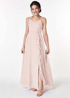 Azazie Naeem Junior Rose Petal A-Line Ruched Chiffon Dress image1