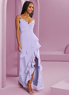 Barbie ♥ Azazie Bridesmaid Dresses Lilac Sheath Chiffon Dress image10