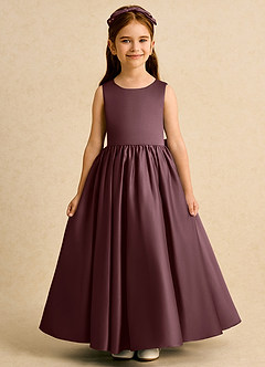 Azazie Nellia Flower Girl Klänningar Klä A-Line i Matt satäng Rosett image2