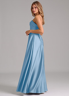 Azazie Lucienne Bridesmaid Dresses Powder Blue A-Line Strapless Stretch Satin Convertible Dress image3