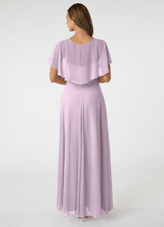 Azazie Jamie Brautjungfernkleider A-Linie Chiffon Kleid Frostiges Flieder image2
