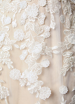 Azazie Vivienne Bröllopsklänningar Klä av A-Linje i Spets Söt hjärta Diamant Vit Champagne image13