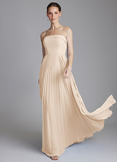 Azazie Mariana Bridesmaid Dresses White Alabaster A-Line Strapless Chiffon Dress image1