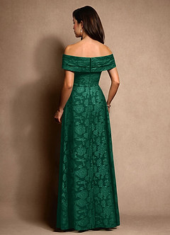 Azazie New Britain Klänningar till brudens mor Klä A-Line i Blommig Utbrändhet Plisserad Smaragdgrön image3