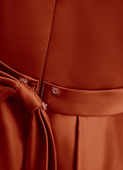 Azazie Haya Jurken voor bloemenmeisjes A-Lijn Jurk van Kant Paprika image7