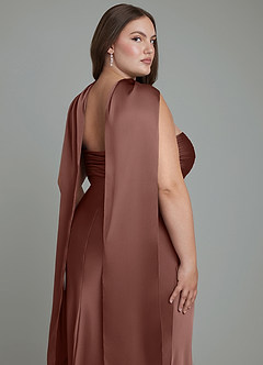 Azazie Saylor Vestidos de damas de honor Vestido Expresado de Satén Elástico de Corte Sirena con Palabra de honor image19