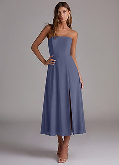 Azazie Wren Bridesmaid Dresses Stormy A-Line Strapless Chiffon Dress image4