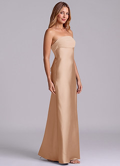 Azazie Ailanie Brudtärnklänningar Klä av Tubklänning i Stretch Satin Axelbandslös Engelsk Ros image4