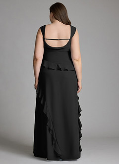 Azazie Sloane Bridesmaid Dresses Black A-Line Sweetheart Neckline Chiffon Dress image12